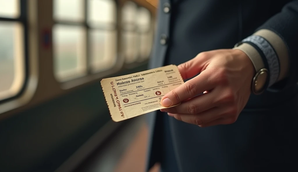 Train ticket in my hand