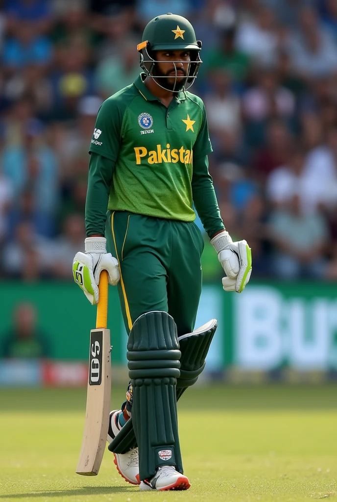 writing mushtaq name written name 60 on the pakistan tshat   the circket plar bedman going to beating back side out going to dressing room 