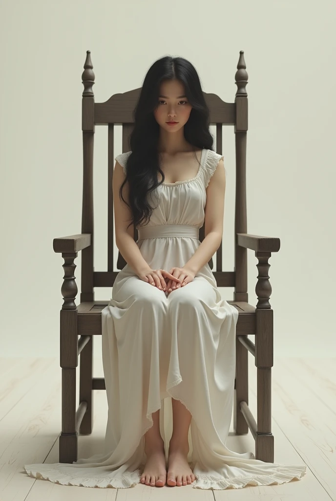 A woman sitting on a chair