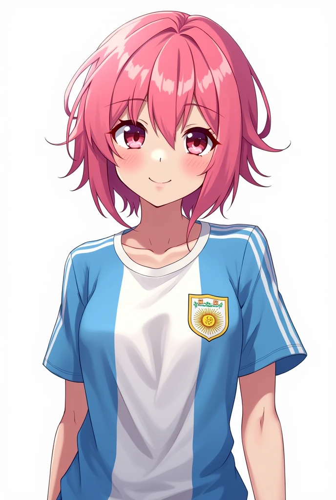 Demon Slayer characters Mitsuri with a white background and an Argentine t-shirt