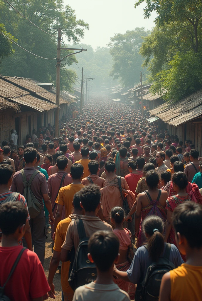 People flooding in village of Bangladesh for political reason