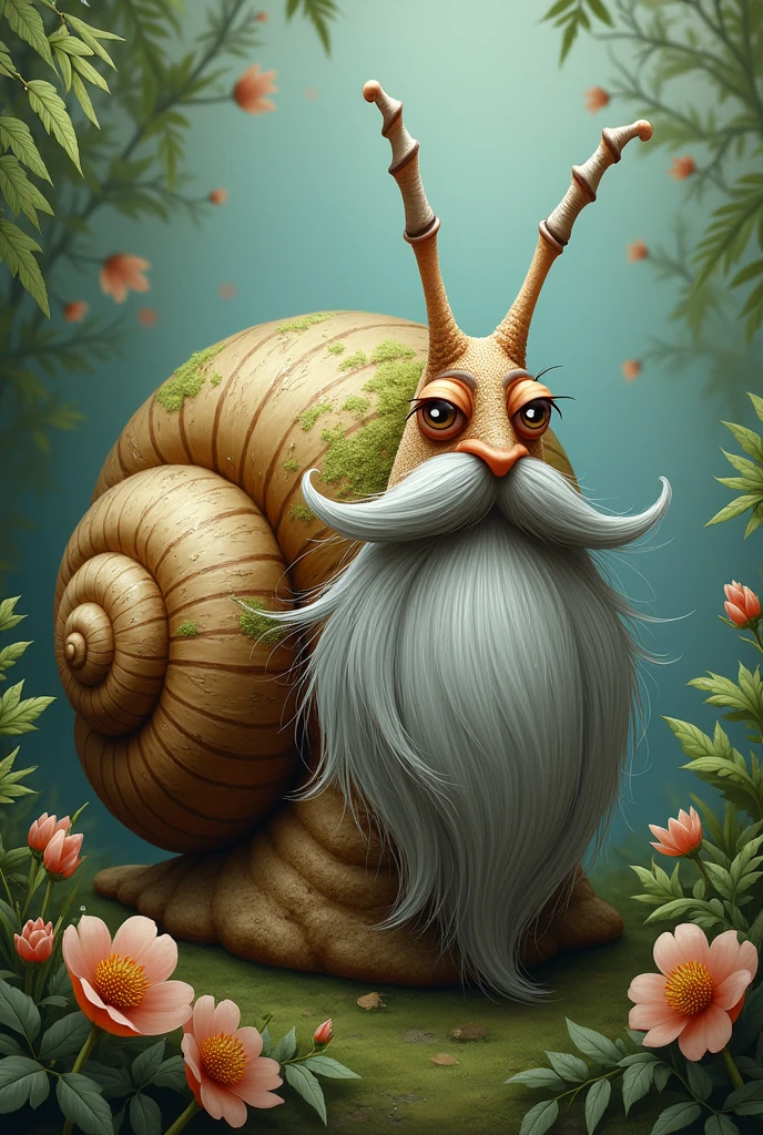 Snail with beard