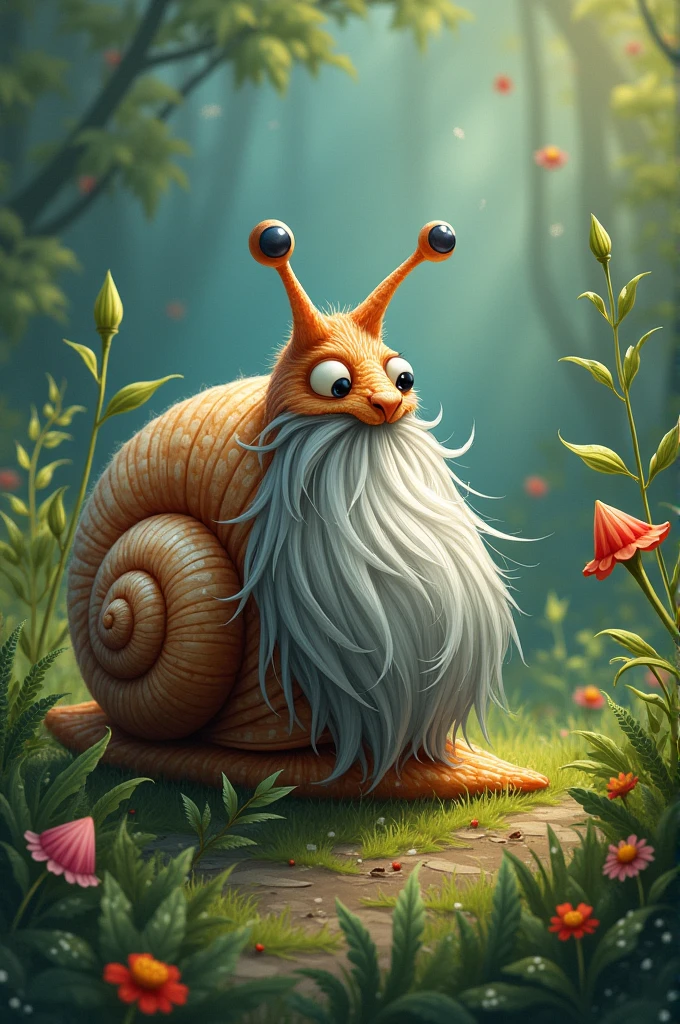 Snail with beard