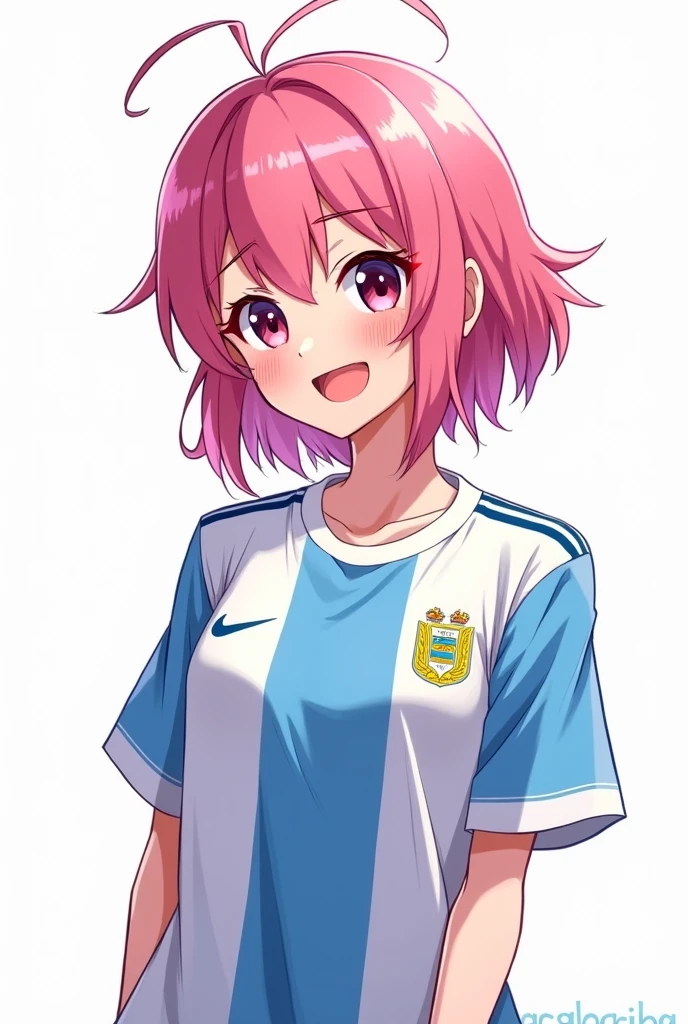 Demon Slayer characters Mitsuri with a white background and an Argentine t-shirt