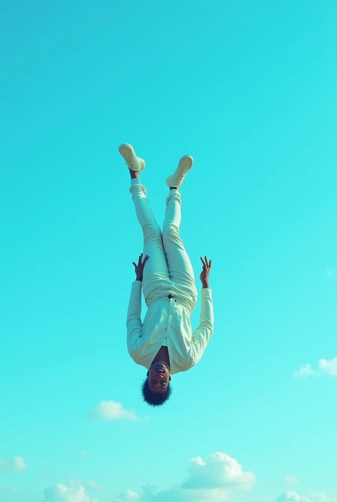 Travis scott, Jacques Berman Webster flying prone, and leave your legs up with the color of the blue sky