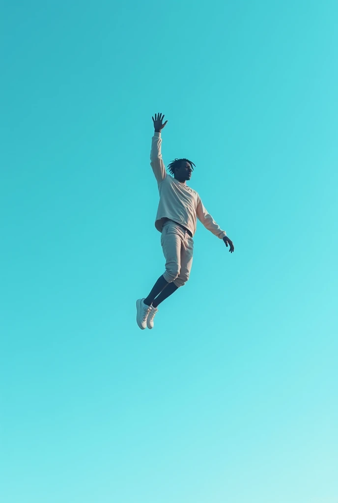 Travis scott, Jacques Berman Webster flying prone, and leave your legs up with the color of the blue sky