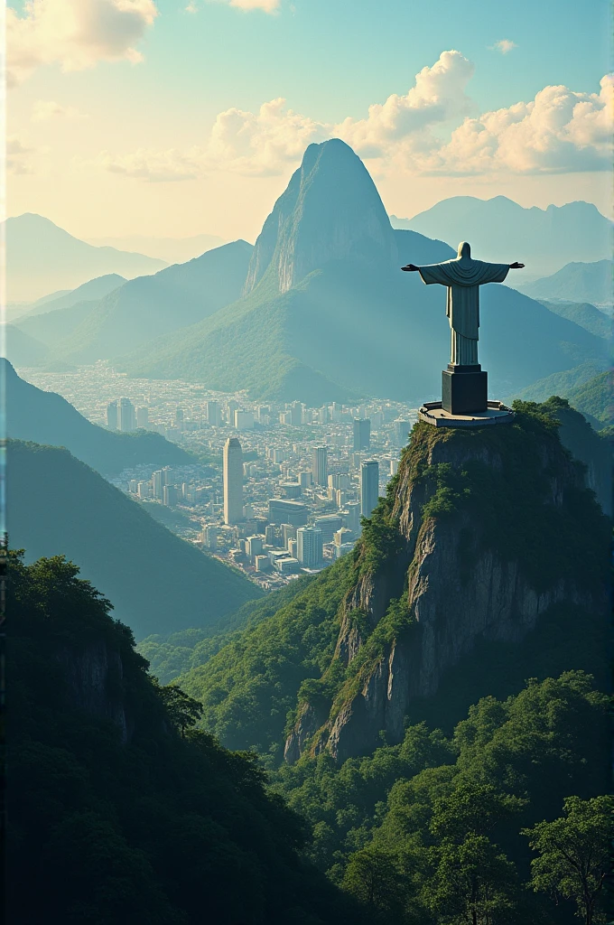 Background of Rio de Janeiro with Christ the Redeemer