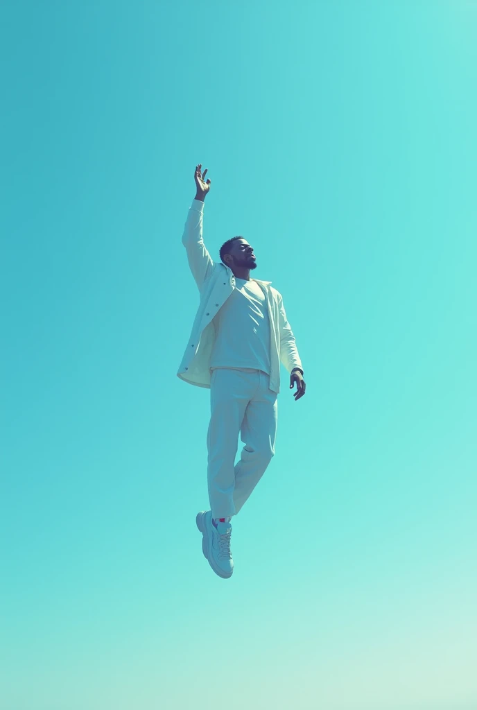Travis scott, Jacques Berman Webster flying prone, and leave your legs up with the color of the blue sky 



