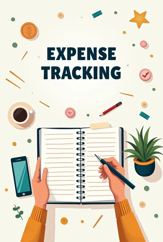 A cover for an expense tracking notebook