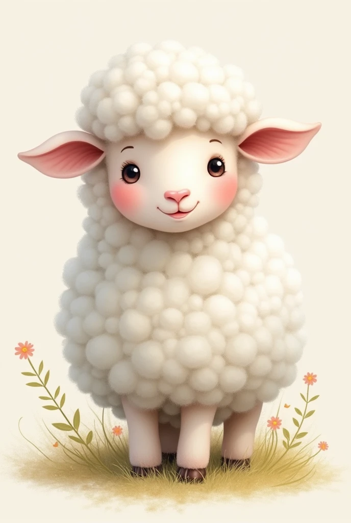 a sheep art, painted in pastel art mode