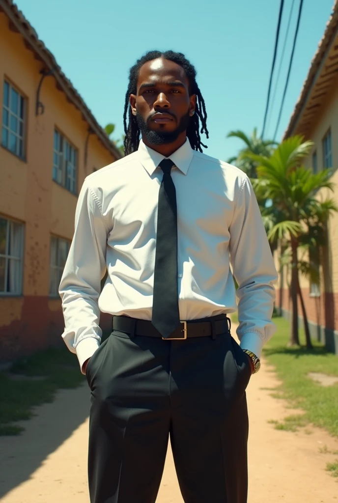 Vybz Kartel in a school uniform