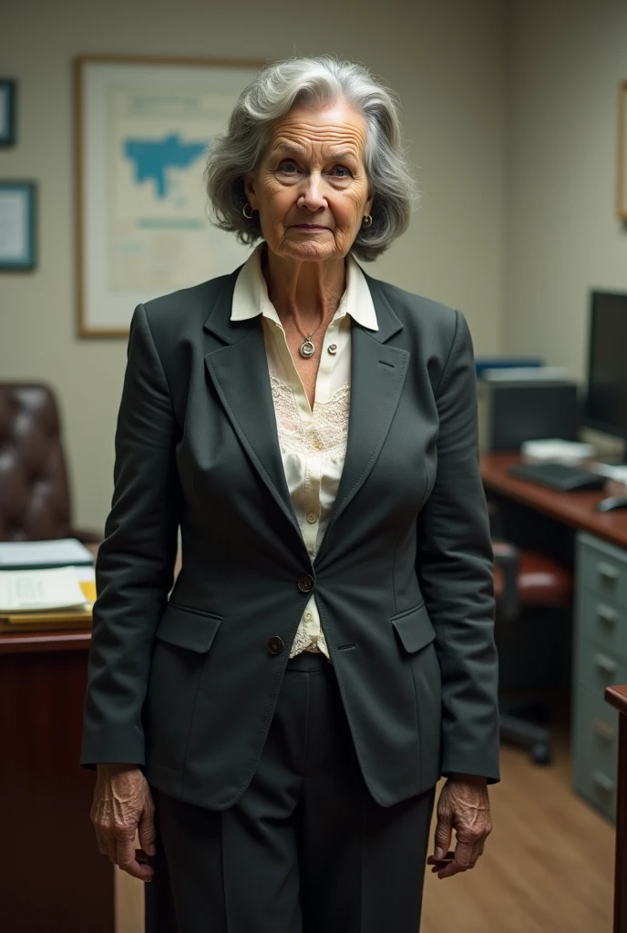 No underwear, granny in office
