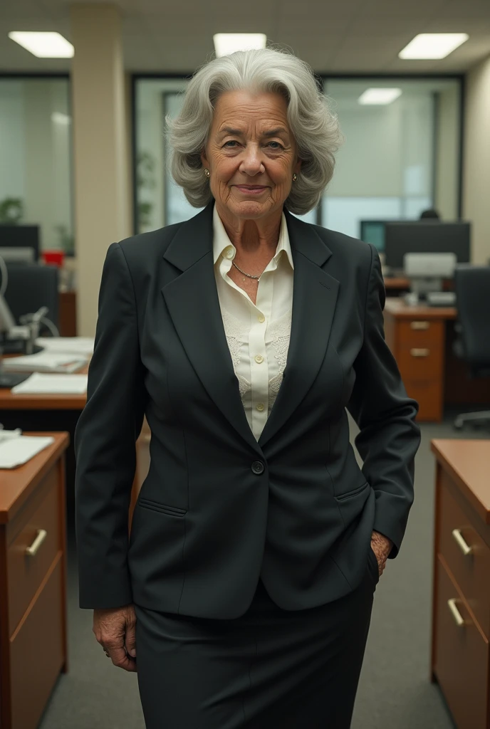 No underwear, granny in office