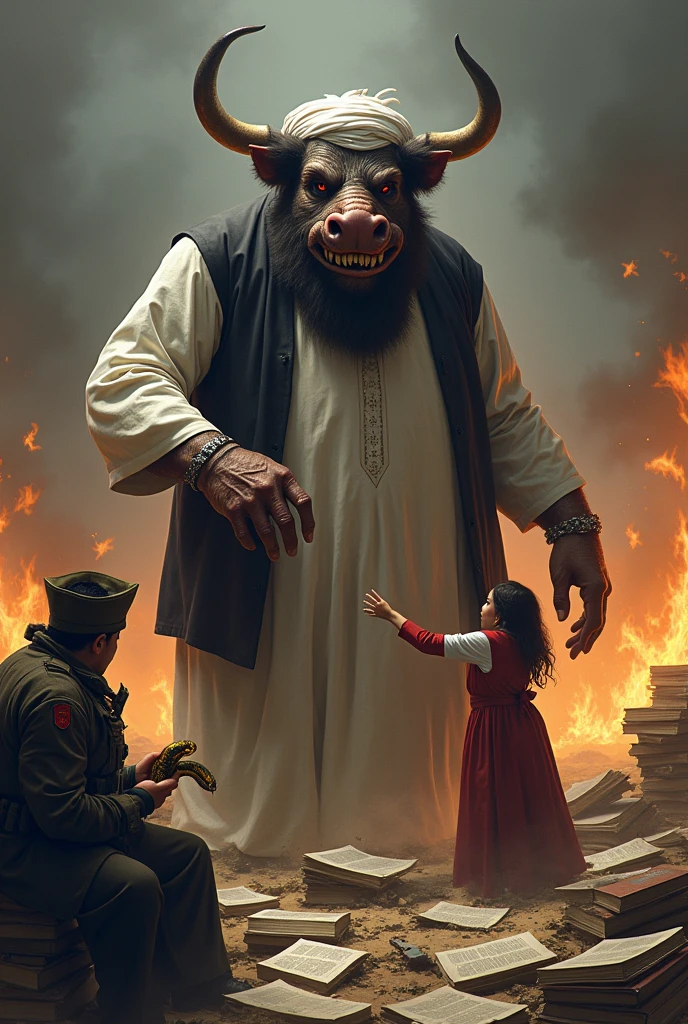 Bloody and horror monster chasing big
Breasts hijabi grill
