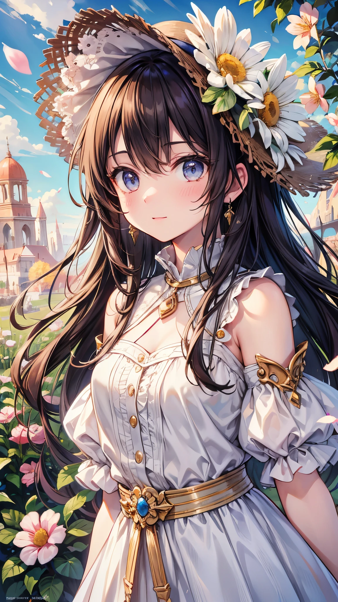 ((Highest quality)),(Ultra-high resolution),(Super detailed),(Detailed Description),((The best CG)),(masterpiece),Highly detailed art,(Art with precise detail:1.5), Like a little bird, Gentle Eyes, mutter, spring, Wind, Kindness, sun, Intensity, Amusement, Light steps, Looking Ahead, Adorable, crop, happiness