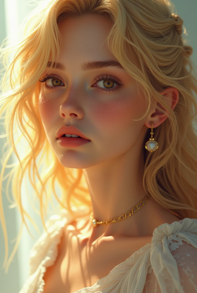 blonde aux yeux noisette et à la peau mate, manga