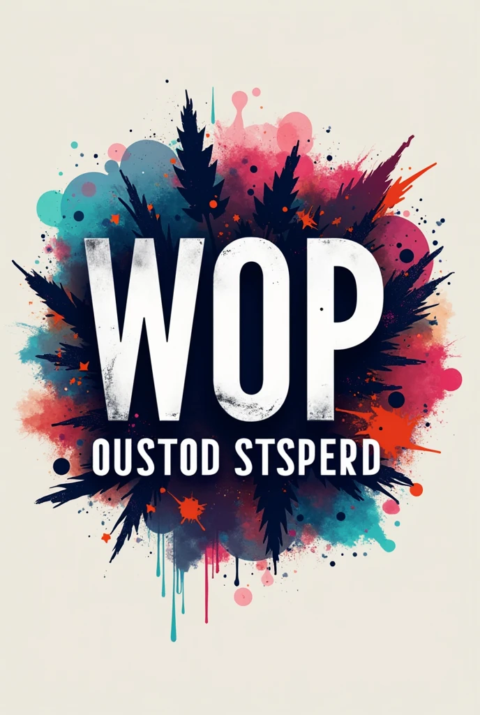 Create an image that serves as a company logo. I want this logo to have the letters WOP and something illustrative regarding your business idea., which consists of the sale of printed sweaters and also providing the printing service, Under the acronym WOP you can place the phrase, since these acronyms mean: world of print. It integrates ideas and gives a worthy image for a business logo that covers everything mentioned above.