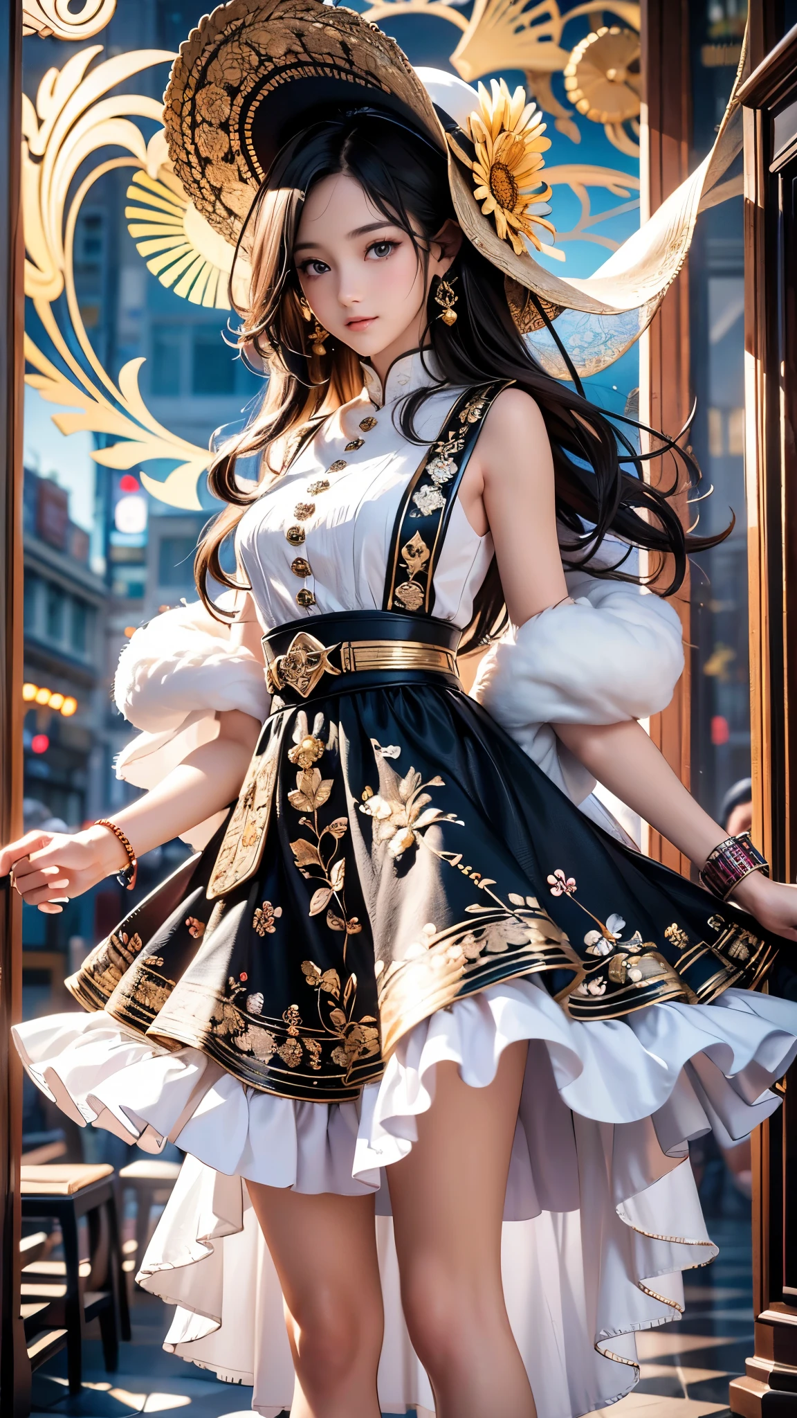 ((Highest quality)),(Ultra-high resolution),(Super detailed),(Detailed Description),((The best CG)),(masterpiece),Highly detailed art,(Art with precise detail:1.5), Like a little bird, Gentle Eyes, mutter, spring, Wind, Kindness, sun, Intensity, Amusement, Light steps, Looking Ahead, Adorable, crop, happiness