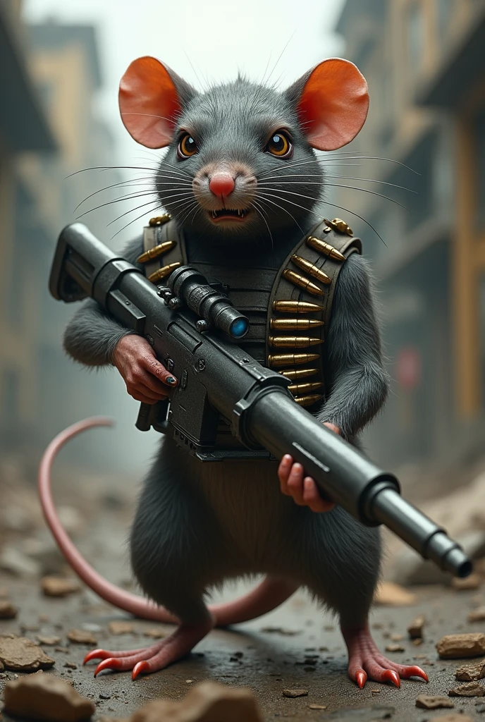 Rat with a machine gun