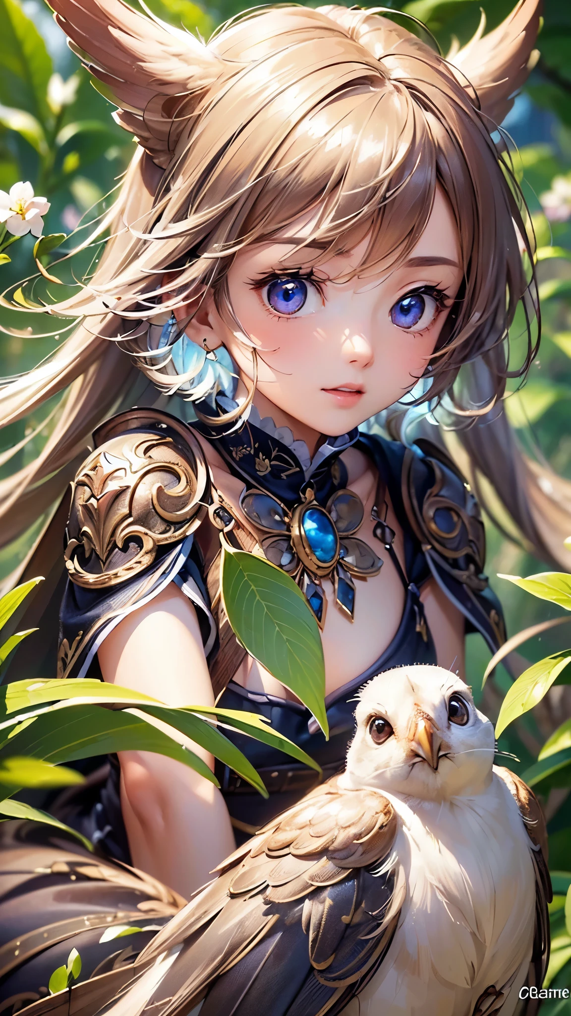 ((Highest quality)),(Ultra-high resolution),(Super detailed),(Detailed Description),((The best CG)),(masterpiece),Highly detailed art,(Art with precise detail:1.5), Like a little bird, Gentle Eyes, mutter, spring, Wind, Kindness, sun, Intensity, Amusement, Light steps, Looking Ahead, Adorable, crop, happiness