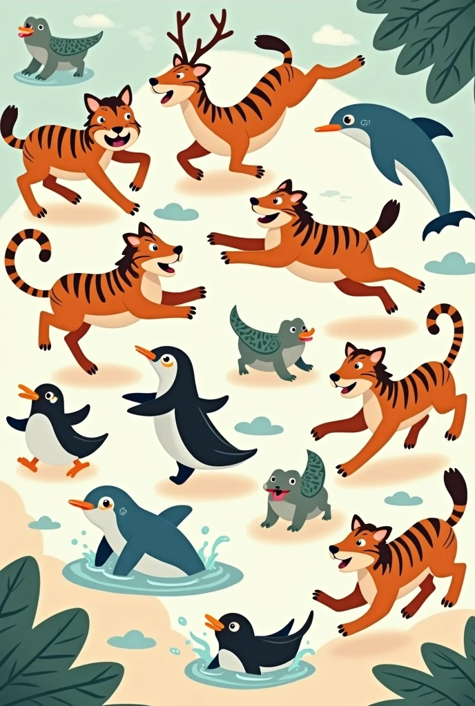 Let’s pounce like tigers, run like deer,
Waddle like penguins, there's nothing to fear of
Swim like dolphins, leap like frogs,
Bark like puppies, or nap like logs!