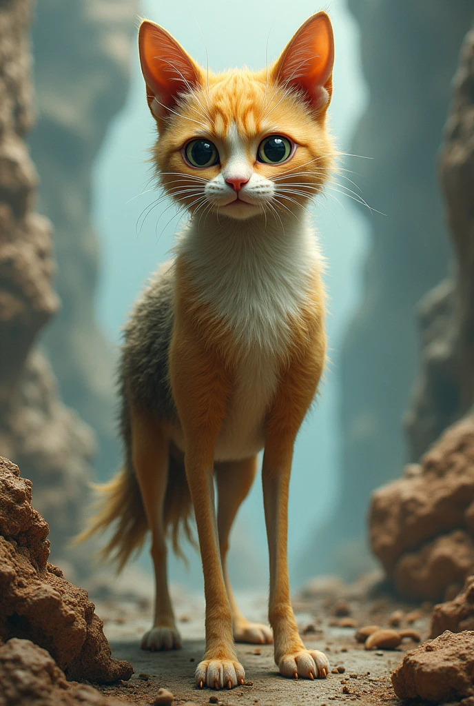 a super bizarre dog that looks like a cat and has the legs of a bird