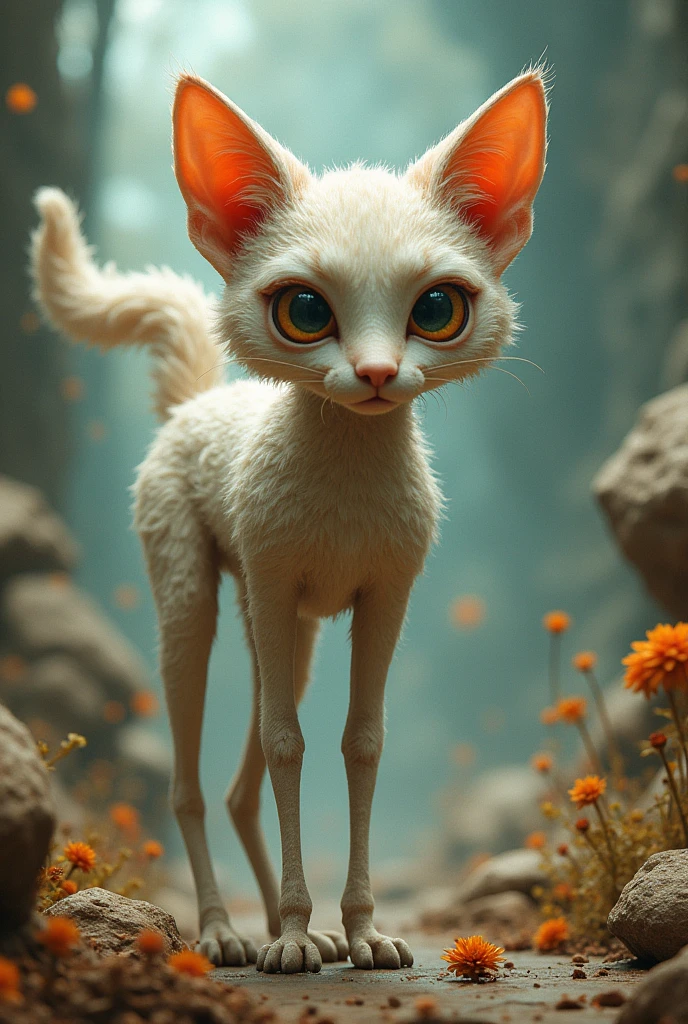 a super bizarre dog that looks like a cat and has the legs of a bird