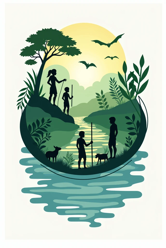 Create a logo for a project that researches the interaction between climate, animals and indigenous people in the context of health in the Amazon Region 