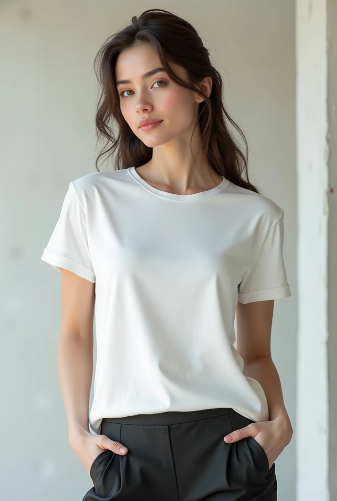White t-shirt t-shirt mockup sweater mockup clothing mockup PSD mockup stylish girl mockup