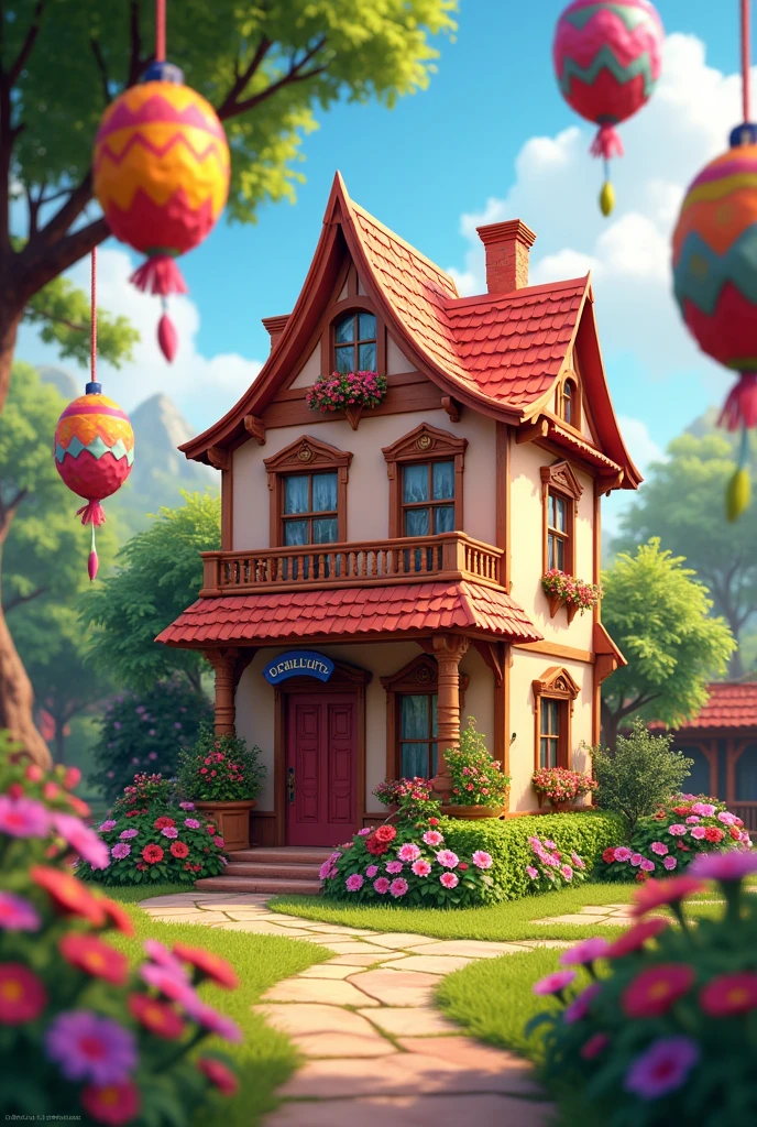 A house with piñatas 
