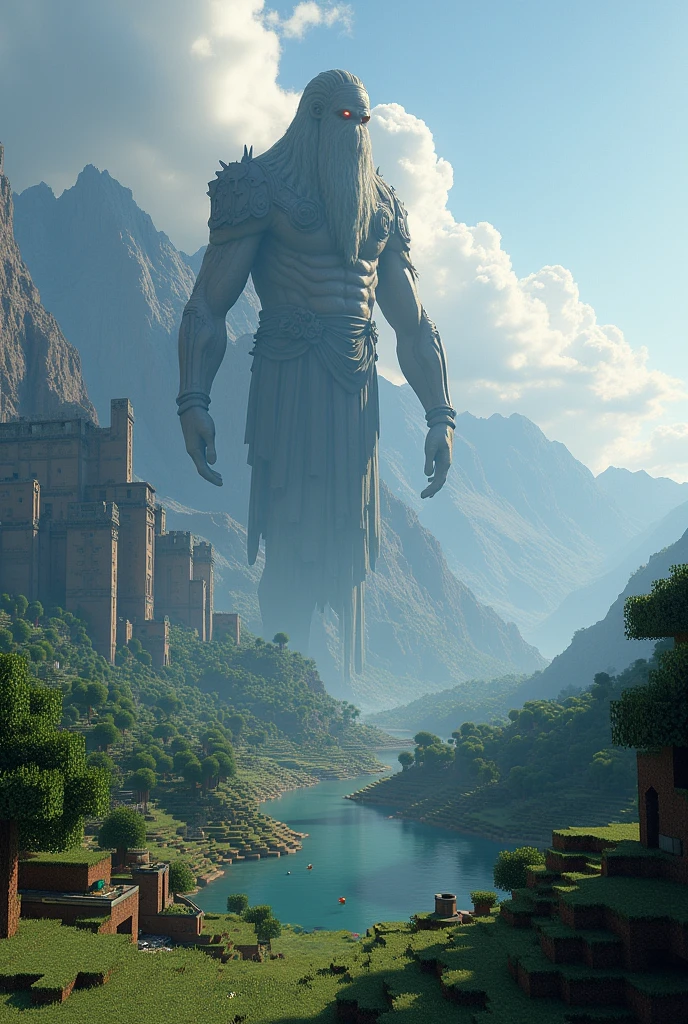 Create me a big background about Minecraft and from a titans server