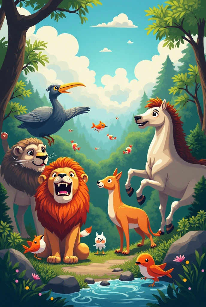 From the forests to the skies so high,
Our animal friends are always nearby.
With a roar, a chirp, a splash, or a neigh,
Let's celebrate them every day!