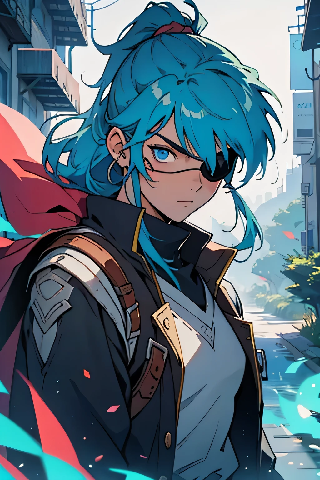 score up_9,score up_8,score up_7,source_アニメ,retro,masterpiece,best quality,super fine illustration,super detailed,8k,(lora:0.7),BREAK Adventurer,BREAK male,20 yo,Eye patch,BREAK perfect hands,perfect body,perfect face,sharp eyes,BREAK fantasy city,detailed background,beautiful background,