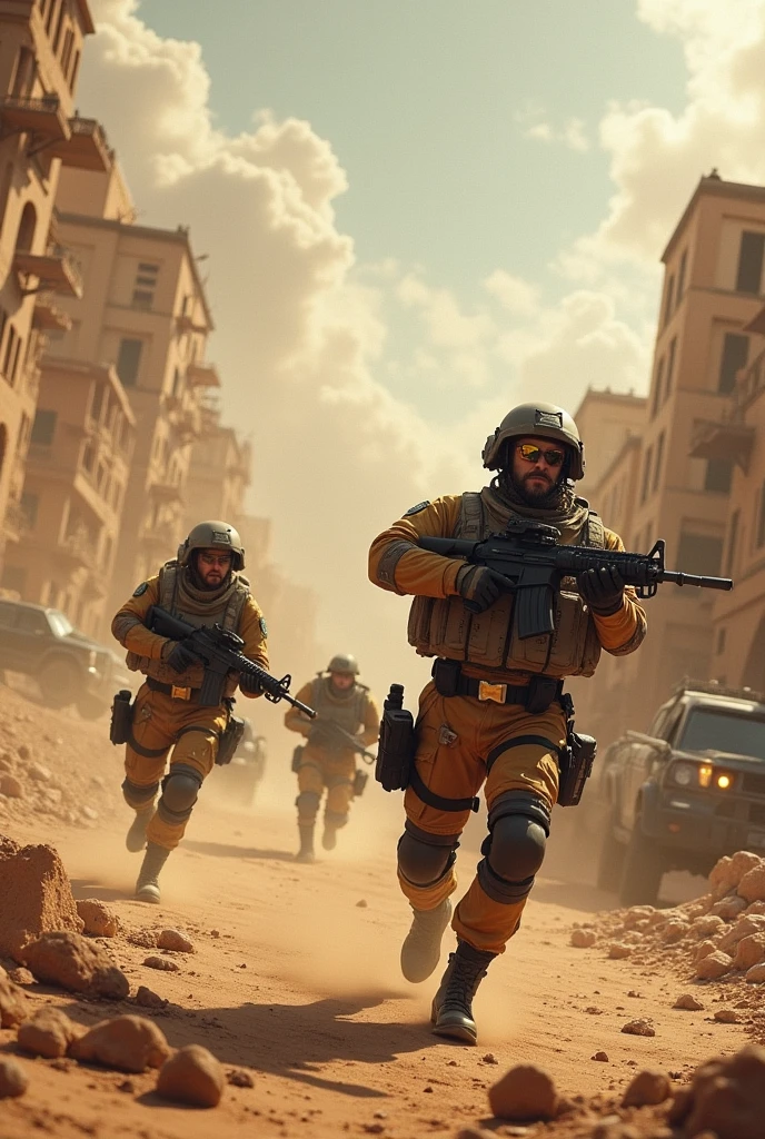 I created something random, more with modern war theme, that take place in the destroyed desert
