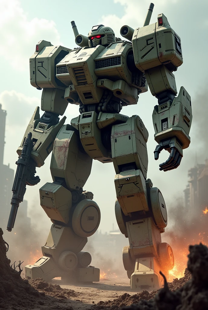 combat titan robot in a fight
