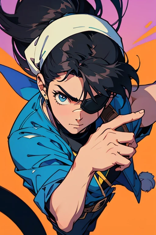 score up_9,score up_8,score up_7,source_アニメ,retro,masterpiece,best quality,super fine illustration,super detailed,8k,(lora:0.7),BREAK Adventurer,blue cap,BREAK men,male,black hair,20 yo,Eye patch,cool,BREAK perfect hands,perfect body,perfect face,sharp eyes,BREAK encent city,detailed background,beautiful background,