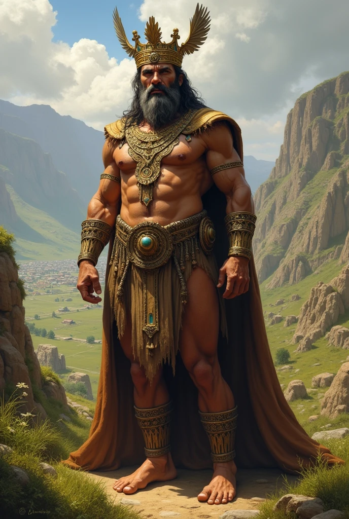 Neolithic man with crown
