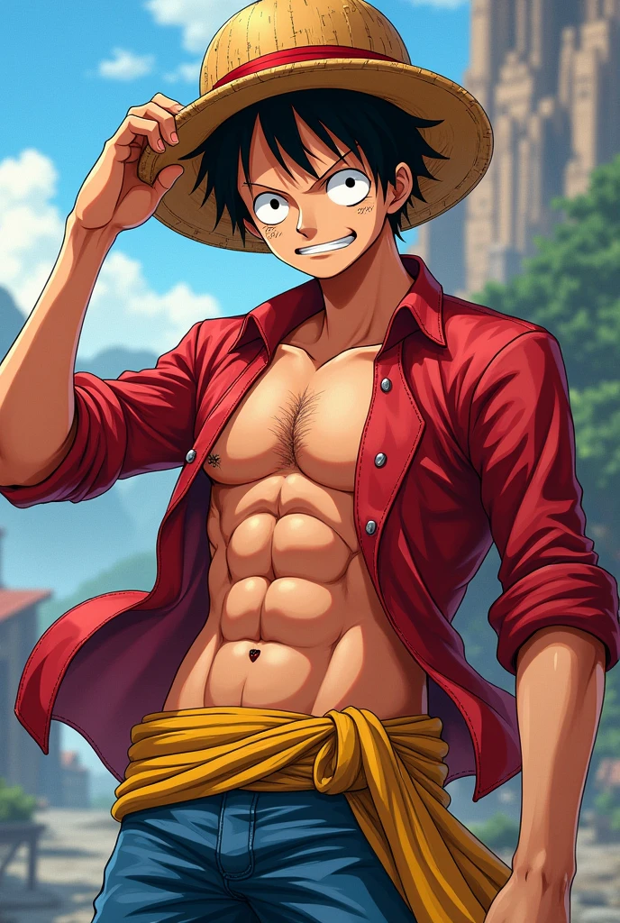 Monkey D. Luffy desnudo Anime original One Piece 