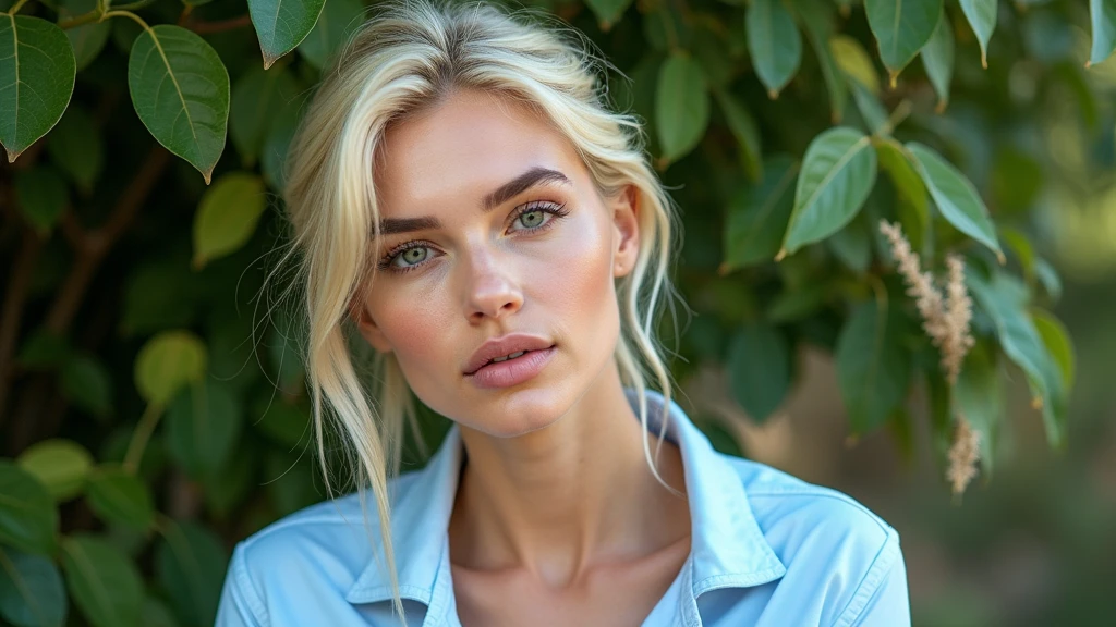 Create a hyper-realistic photo of a woman with blonde hair, shown from the bust up, with her entire upper body fully visible within the frame. Her hair should be extremely voluminous, well-groomed, and perfectly styled, emphasizing its fullness and health. Ensure the woman is depicted with a clear and natural expression. The background must be completely white, like a studio backdrop or transparent, with no details or distractions, only a plain white surface. The entire upper body of the woman should be fully visible without any parts cut off. Use soft, flattering lighting to highlight the texture and shine of her hair and skin. The photo must be ultra photo-realistic, clear as crystal, 8K UHD, with fine details and a polished, high-quality finish. Ensure the entire image is very sharp and in focus, with no blurriness or softness. Use the lens at full aperture to achieve maximum sharpness and ensure that every detail of the image is perfectly clear and in focus.