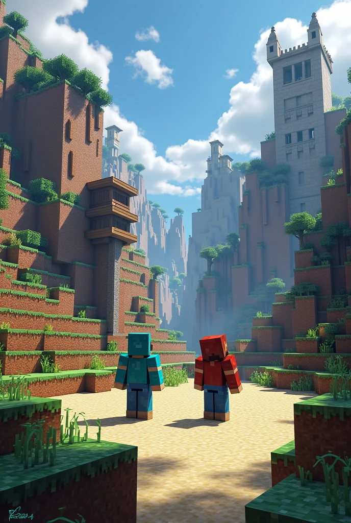 Create a 1vs1 fighting zone in Minecraft and try it as a server 
