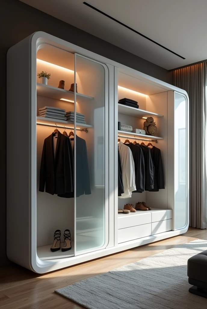 Images of a smart wardrobe 

