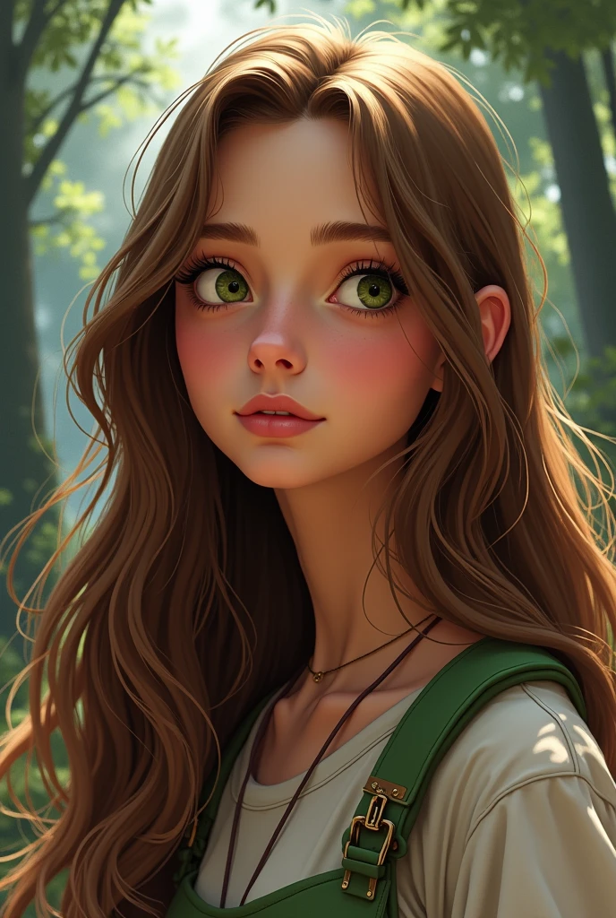 gravity falls style, gisele bündchen, ager, long brown hair, long eyelashes, green eyes, gravity falls artstyle, gravity falls screenshot, gravity falls screencap