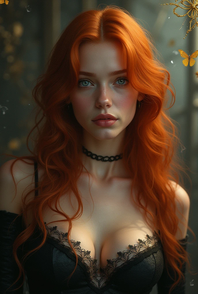 (solo, full body photo:1.3), (action packed:1.3), (haze, fog, mist:1.3), chiaroscuro, best quality, photorealistic, 1woman, (cute), (24yo:1.2), redhead, long ginger hair highly detailed, 1700'S, digital photography, art by artgerm and ruan jia and greg rutkowski surreal painting gold butterfly filigree, broken glass, (masterpiece, sidelighting, finely detailed Fashionable eyes: 1.2) (perfect oval large eyes that gazes at the viewer), beautiful detailed face, blue gorgeous perfect eyes, (blonde hair ponytail), (attractive young woman:1.3), (thick amazing hair), (seductive:1.1), (blushing:1.1)