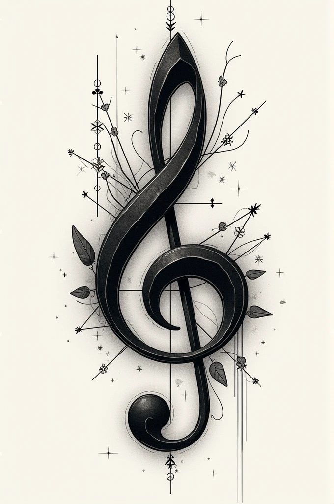 Create tattoo art using the bass clef