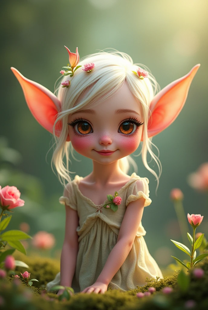 Cute pink skinned elf