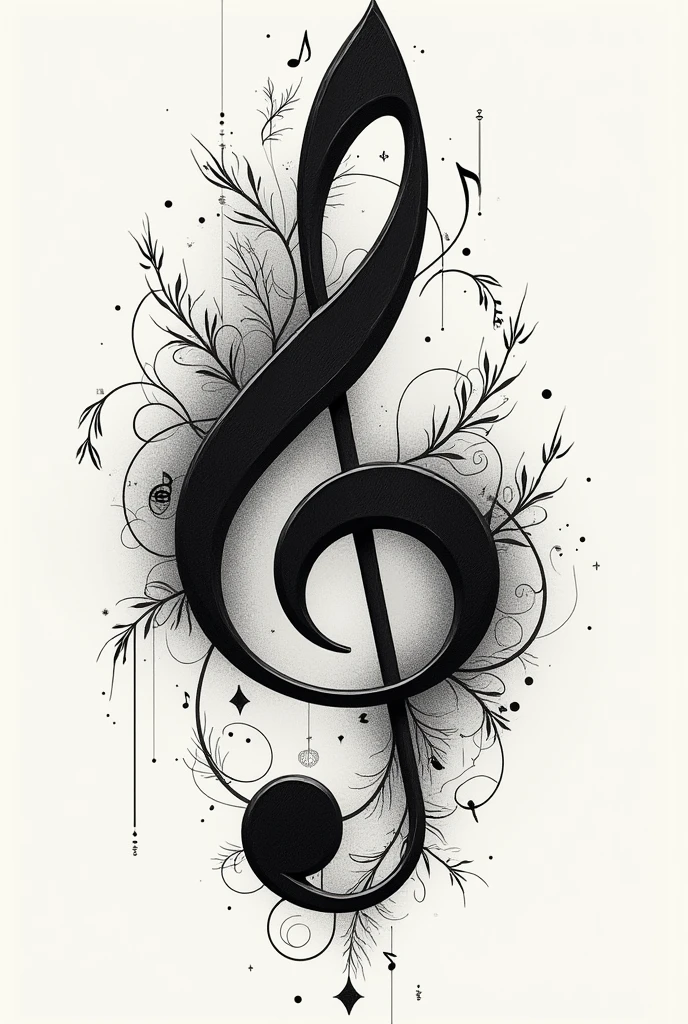 Create tattoo art using the bass clef