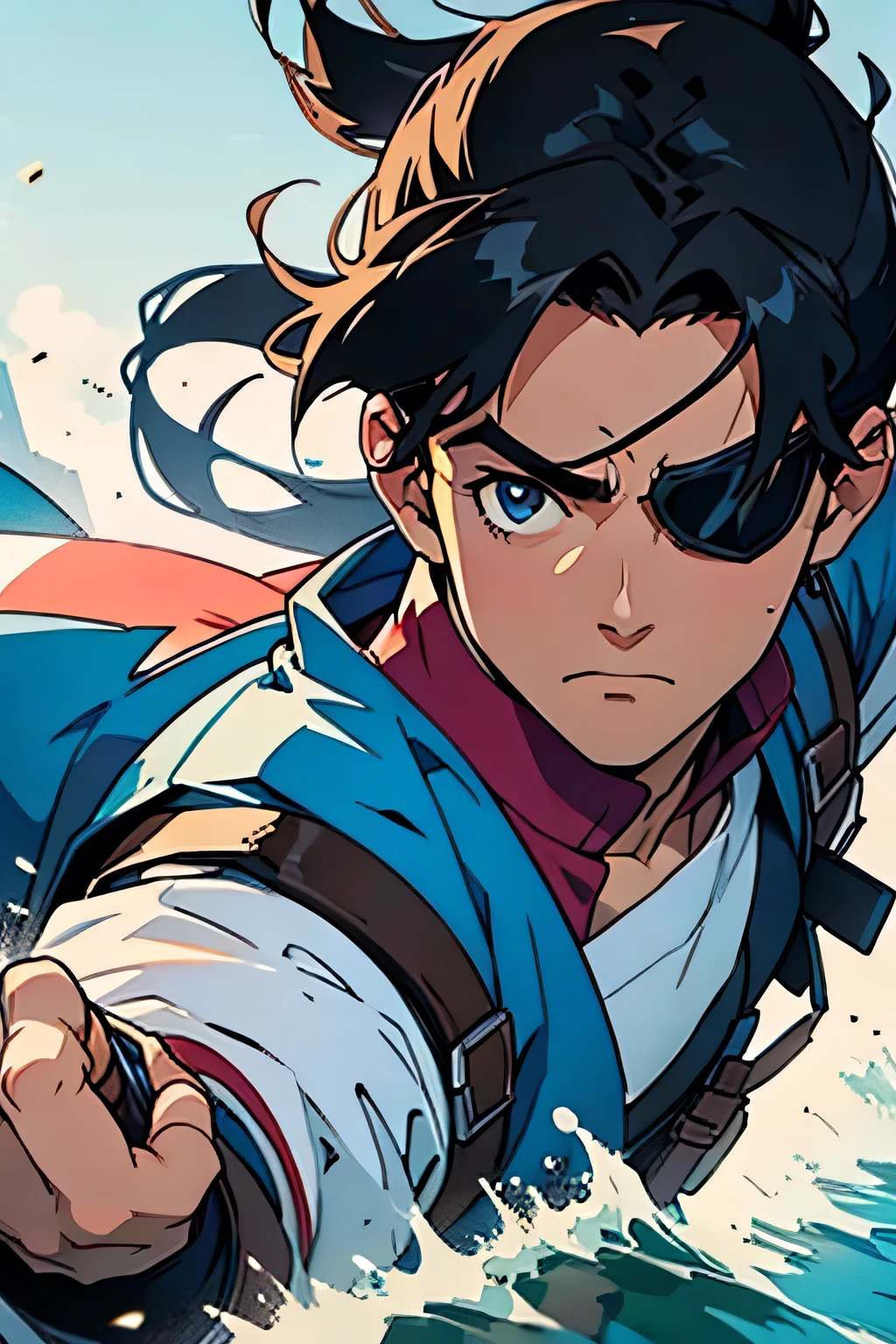 score up_9,score up_8,score up_7,source_japan anime,retro,masterpiece,best quality,super fine illustration,super detailed,8k,(lora:0.7),BREAK Adventurer,BREAK men,male,black hair,20 yo,Eye patch,cool,BREAK perfect hands,perfect body,perfect face,sharp eyes,BREAK cinematic angle,BREAK 19 century city,detailed background,beautiful background,
