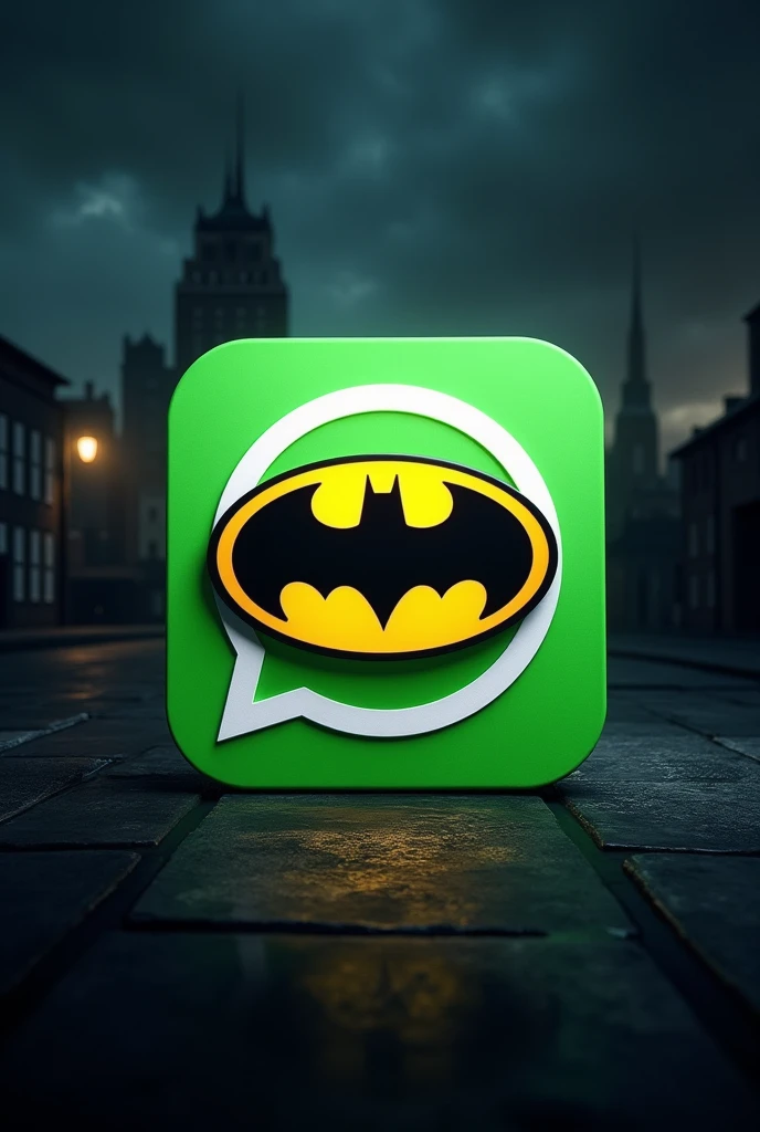 Whatsapp icon with a Batman theme