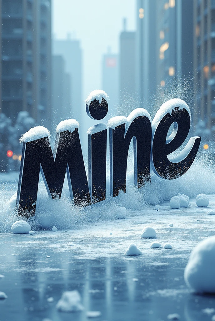 Text that says mine with skates background