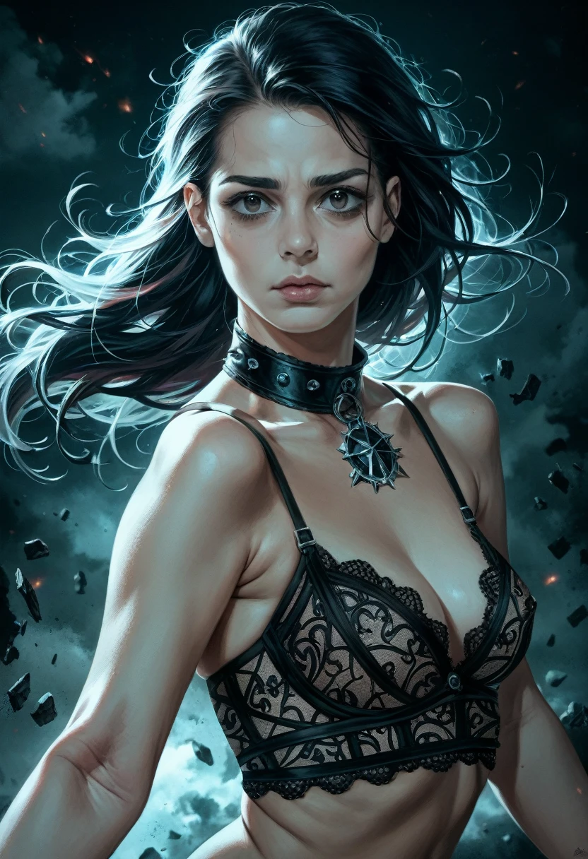 A girl with emo style, experiencing intense orgasm, sensual pose, lace lingerie, detailed facial features, beautiful eyes, soft skin, detailed body, dramatic lighting, cinematic composition, dark moody colors, photorealistic, (best quality,4k,8k,highres,masterpiece:1.2),ultra-detailed,(realistic,photorealistic,photo-realistic:1.37)